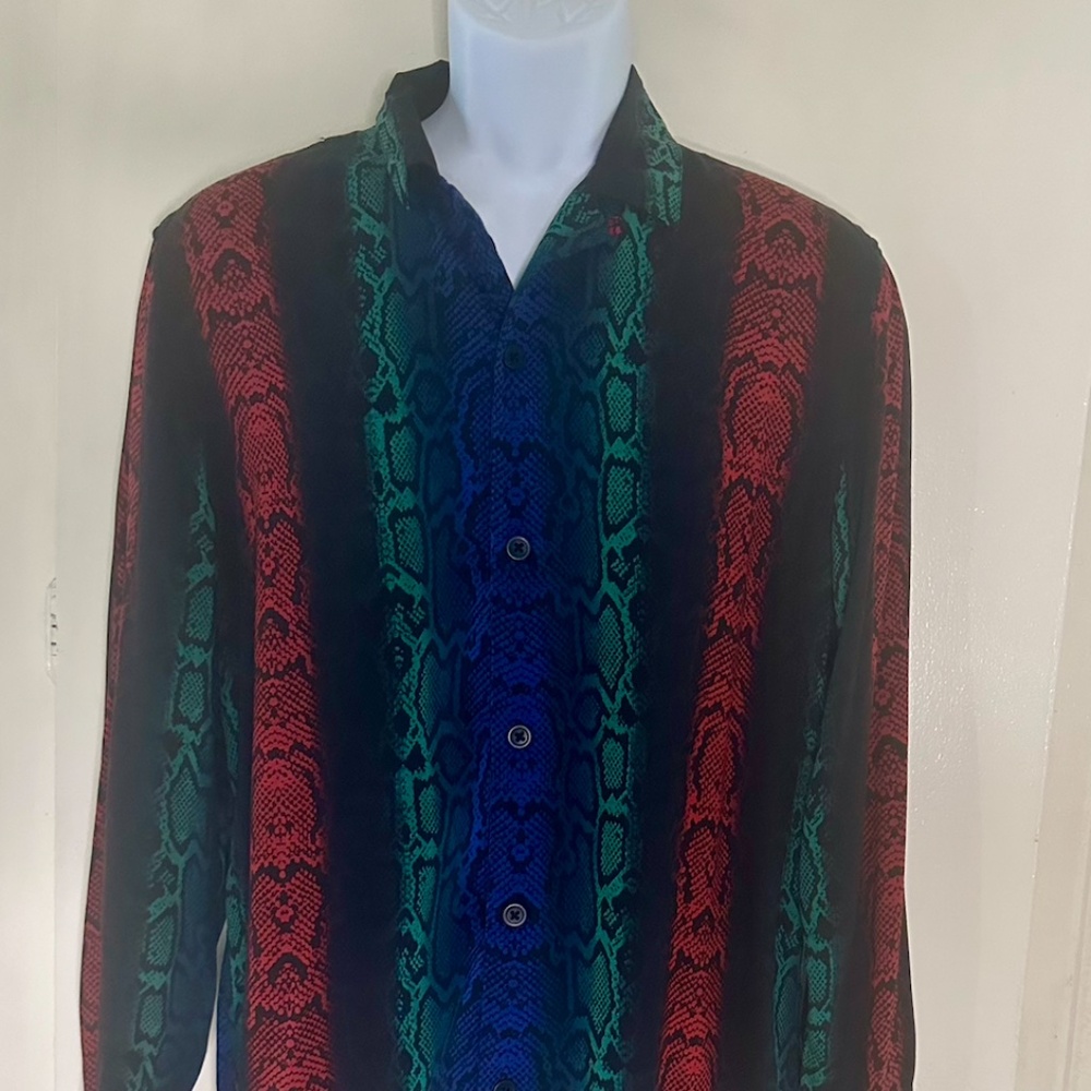Topman Multicolor Snakeskin Shirt